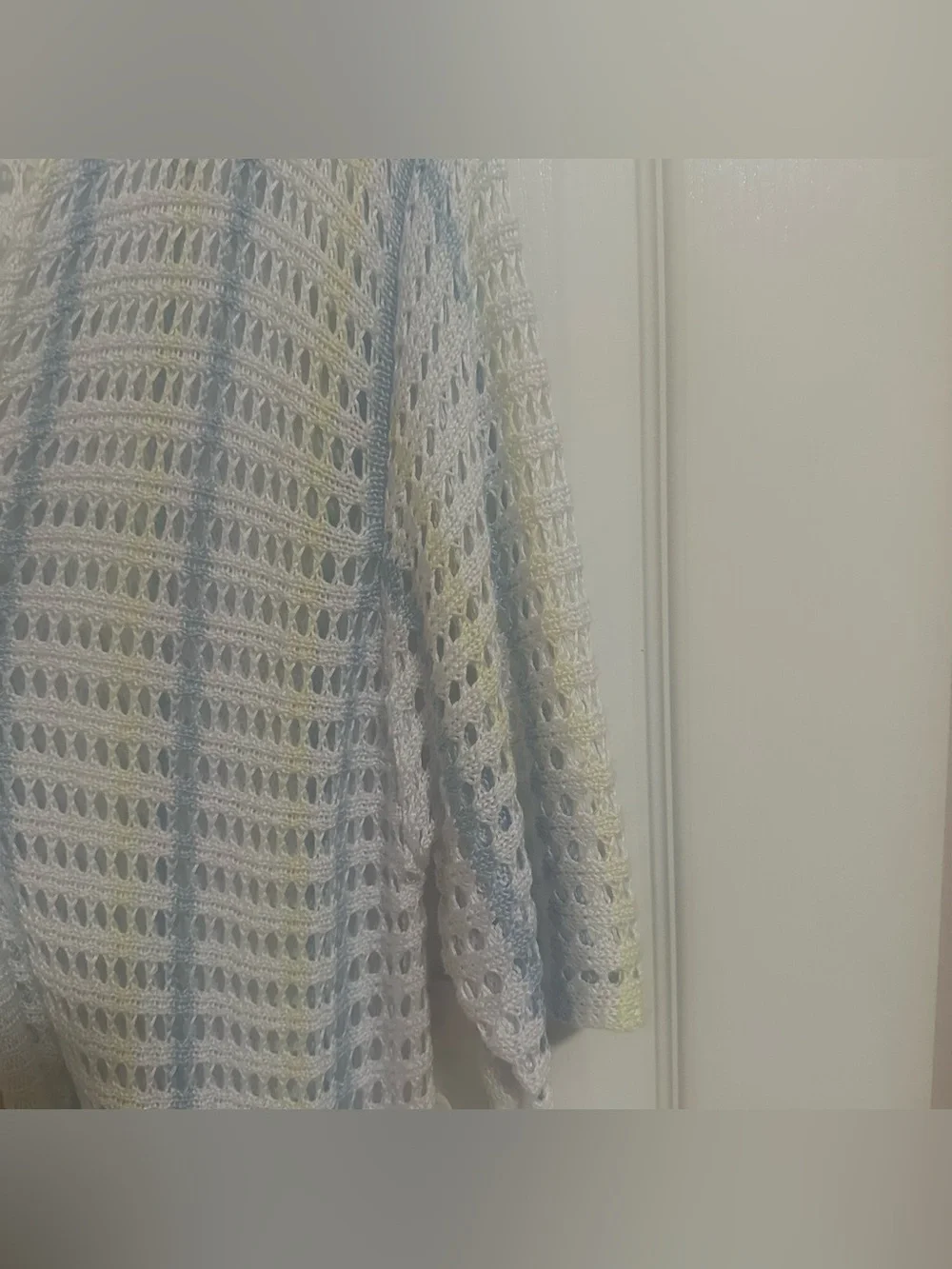 New Women’s Long Knit‎ Crochet Cardigan Coverup White Blue Yellow Boho Beach L.